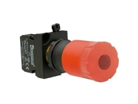 Кнопка аварийная "Грибок" CP d30мм 1НО+1НЗ светодиод 12-30В с возвратом поворотом красн. EMAS CP162ES30