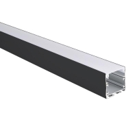 Профиль накладной PAL 3535-BLACK (комплект 2м 2глухих заглушки рассеиватель матов. 4клипсы крепежных) 2м анод. Pro JazzWay 5059054