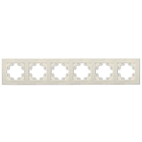 Рамка 6-м Афина фактурная универс. слоновая кость (ivory) Universal A11043-I