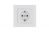 Розетка 1-м керамика Karea RIZZ с заземл. бел. Makel 88001008