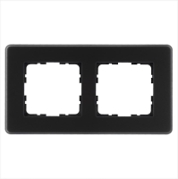 Рамка 2-м G-Glass закругленная стекло матов. черн. Jasmart G1002GB-RM