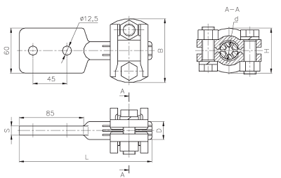 Зажим аппаратный штыревой АШМ-12-1