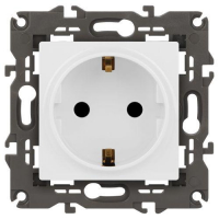 Розетка 1-м СП Эра Elegance 14-2102-01 16А IP20 16AX 250В 2P+E Schuko защ. шторки бел. Эра Б0034272