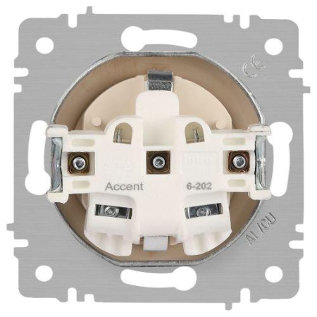 Розетка 1-м СП Accent 6-202-11 16А IP20 250В 2P+E Schuko сосна Intro Б0063706