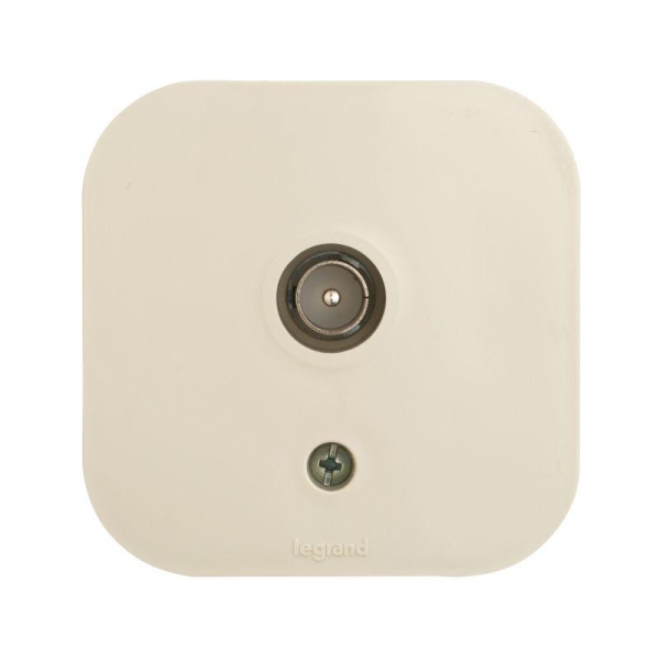 Розетка телевизионная TV 1-м ОП Quteo IP20 с топологией "звезда" сл. кость IEK 782245