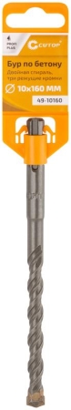 Бур по бетону Profi Plus двойн. спираль три пылеотводящие кромки 10х160мм Cutop 49-10160