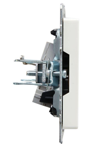 Розетка телефонная СП BRITE РТ10-БрБ RJ11 механизм бел. IEK BR-T10-K01