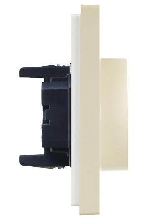 Розетка 2-м СП FORTE&PIANO FP424 16А с заземл. без защ. шторок безвинт. крепл. ваниль IEK FP-R21-16-1-K10