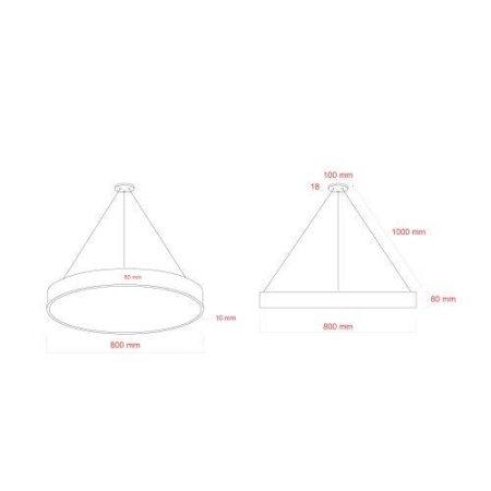 Светильник светодиодный Geometria Ring SPO-132-B-40K-088 88Вт 4000К IP40 800х800х80мм подвесной драйвер внутри черн. Эра Б0058901