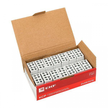 Клемма распределительная КСР с двойн. винтом 2х25/2х16 сер. PROxima EKF ksr-2.25-2.16-grey