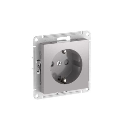 Розетка AtlasDesign 16А с заземл. защ. шторки быстрозажим. клем. механизм алюм. SE ATN000345S