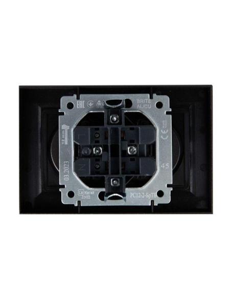 Розетка 2-м СП BRITE РС12-2-БрТБ 10А в сборе без заземл. без защ. шторок бр. IEK BR-R20-10-K45-F
