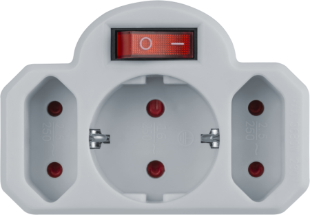 Разветвитель 3-м (1-м - с заземл. 2-м - без заземл.) 10А IP20 94 698 NAD-3-R2F-WH в ряд Navigator 94698