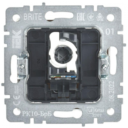 Розетка компьютерная СП RJ45 кат.5E BRITE РК10-БрБ механизм бел. IEK BR-K10-1-K01