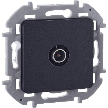 Розетка телевизионная TV Inspiria 2дБ 0-2400мГц с топологией "звезда" механизм антрацит IEK 673853