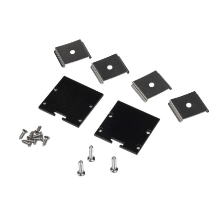 Профиль накладной PAL 5035-BLACK (комплект 2м 2глухих заглушки рассеиватель матов. 4клипсы крепежных) 2м анод. Pro JazzWay 5058972