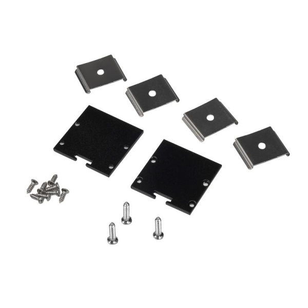 Профиль накладной PAL 3535-BLACK (комплект 2м 2глухих заглушки рассеиватель матов. 4клипсы крепежных) 2м анод. Pro JazzWay 5059054