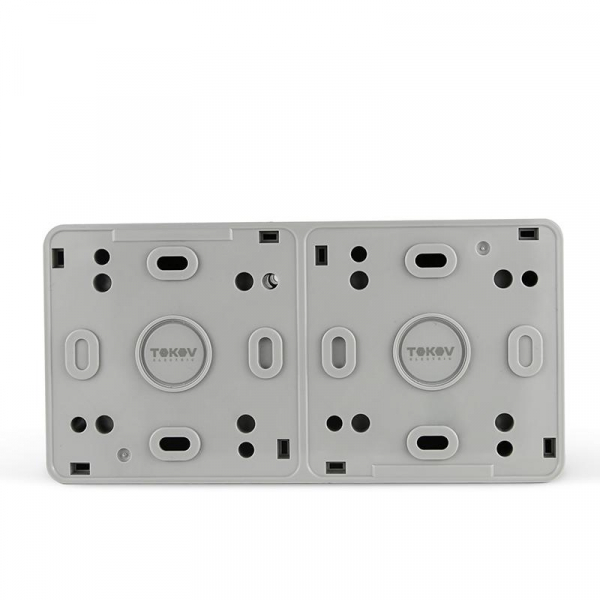 Блок ОП Nix (розетка 16А 250В с заземл. + 1-кл. выкл. 10А) IP54 сер. TOKOV ELECTRIC TKE-NX-V1RZ-C06T-IP54