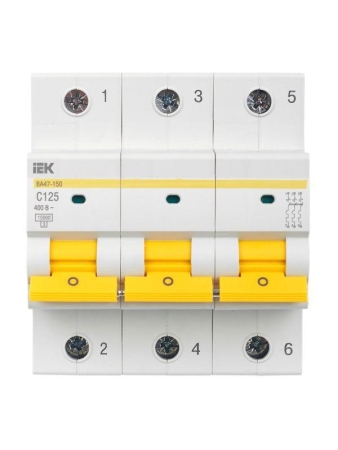 Выключатель автоматический модульный 3п C 125А 15кА ВА47-150 KARAT IEK MVA50-3-125-C