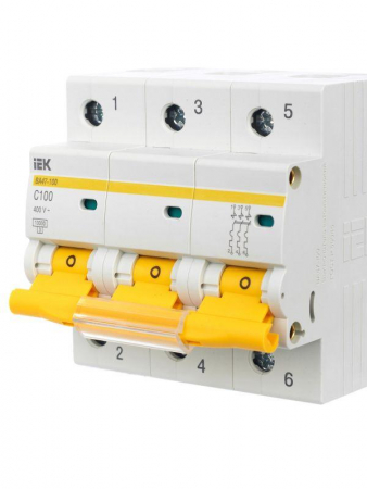 Выключатель автоматический модульный 3п C 100А 10кА ВА47-100 KARAT IEK MVA40-3-100-C