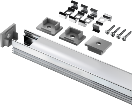 Профиль алюминиевый 95 327 NPR-02-SET накладной с рассеивателем (поликарбонат) для СД ленты NAVIGATOR 95327