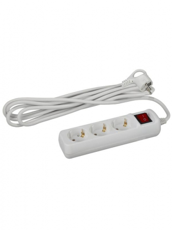 Удлинитель 3х3м с заземл. 10А IP20 UX-3es-3m ПВС 3х0.75 с выкл. Эра Б0035751