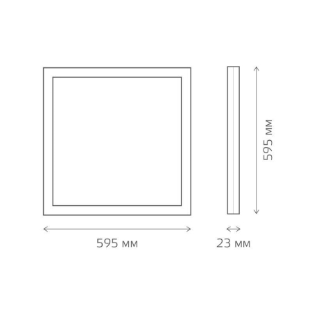 Светильник светодиодный 40Вт 4000К IP40 3800лм 595х595х23мм офисный матов. с равномерной засветкой GAUSS 842161240