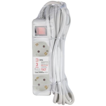 Удлинитель 3х5м с заземл. с выкл. ПВС 3х1.5 16А U-3es-5m-3x1.5 Эра Б0044041