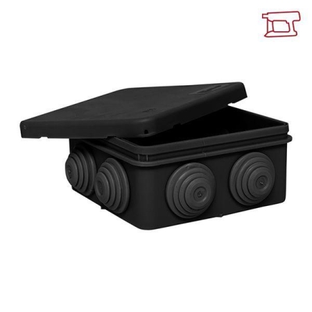 Коробка распаячная КМР-030-031 с крышкой наружная 85х85х40 8 мембранных вводов IP55 черн. EKF plc-kmr2-030-031-b