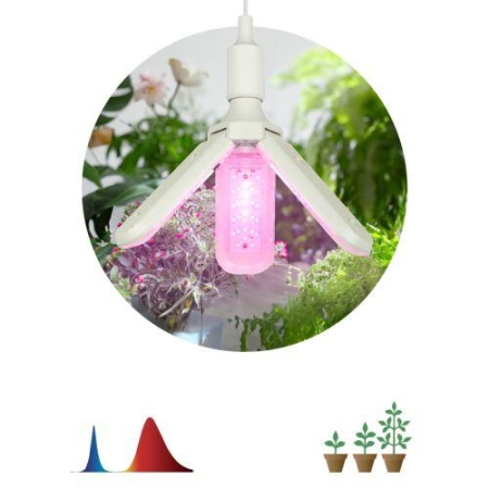 Лампа светодиодная FITO-24W-RB-E27-FOLD 24Вт Е27 3-лепестковая для растений красн./син. спектр Эра Б0061428