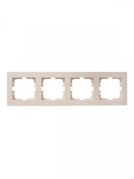 Рамка 4-местн. горизонт. VESNA кремов. LEZARD 742-0300-149