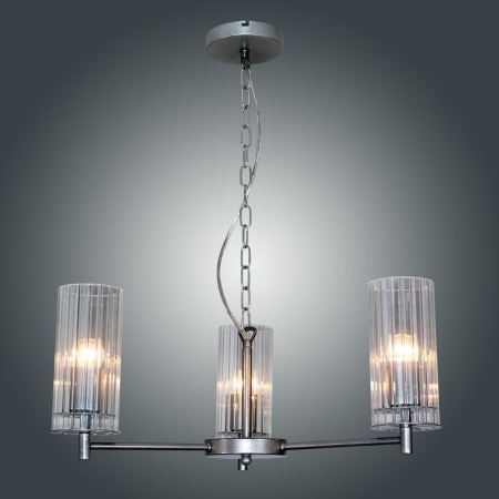 Светильник "Ника" 231 (плафон 0014) НСБ 01-3х60-177 Е27 [ИМ] подвесной серебр. Элетех 1005405301