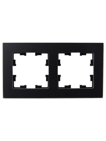 Рамка 2-м BRITE РУ-2-2-Бр стекло черн. матов. IEK BR-M22-G-31-K02