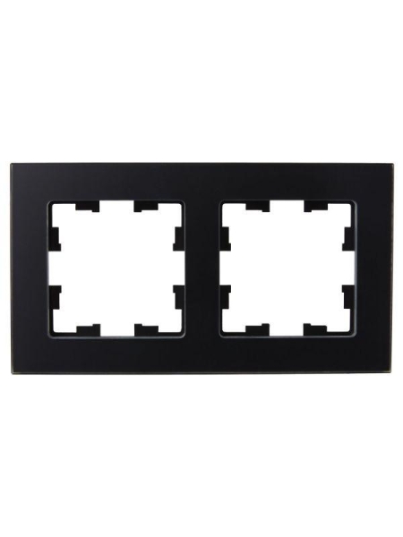 Рамка 2-м BRITE РУ-2-2-Бр стекло черн. матов. IEK BR-M22-G-31-K02