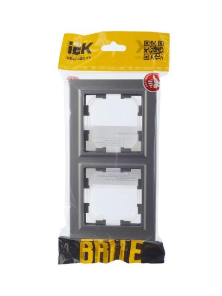 Рамка 2-м IP44 BRITE РУ-2-БрС-44 сталь IEK BR-M22-44-K46