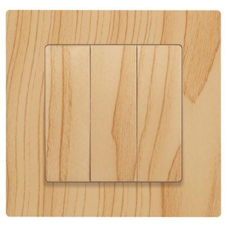 Выключатель 3-кл. СП Accent 6-106-11 10А IP20 250В AL/CU сосна Intro Б0063552