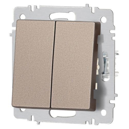 Выключатель 2-кл. СП Accent 6-104-08 10А IP20 250В AL/CU бронза Intro Б0063497