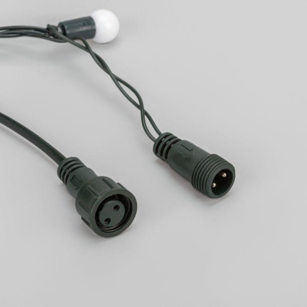 Гирлянда светодиодная "Мультишарики" 20м d15мм 200LED мульти (RG/RB) 11Вт 230В IP44 мигание провод зел. Neon-Night 303-609