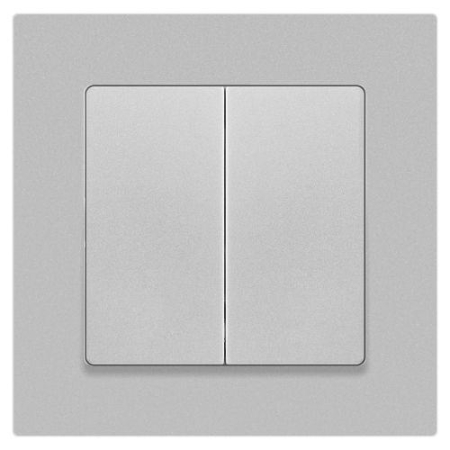 Переключатель 2-кл. СП Accent 6-107-03 10А IP20 250В AL/CU алюм. Intro Б0063560