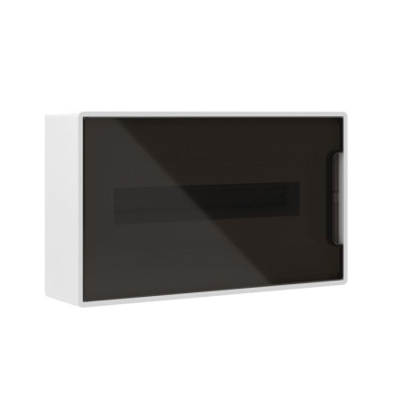 Щиток настенный 18мод. IP41 с тонированной дверцей с 2 шинами PEN на 8+10 отверст. бел. DKC F18W1WD