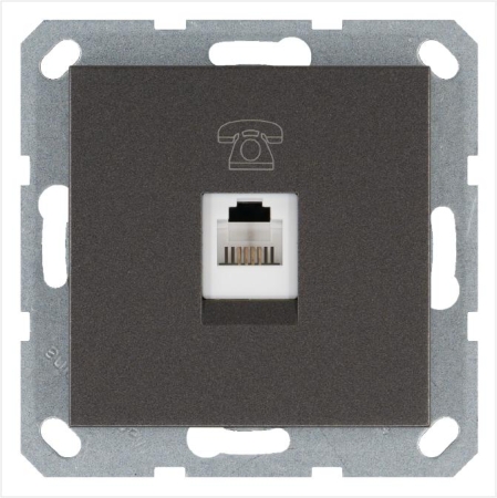 Розетка телефонная 1-м RJ11 механизм мокко JasmartG6101Z