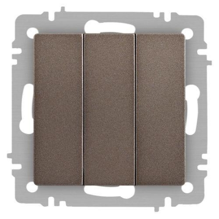 Выключатель 3-кл. СП Accent 6-106-08 10А IP20 250В AL/CU бронза Intro Б0063547