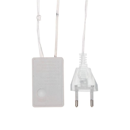 Гирлянда светодиодная "Бахрома" со снежинками 2.4х0.9м 150LED бел. 7.5Вт 230В IP20 с контроллером 8 режимов Neon-Night 255-075