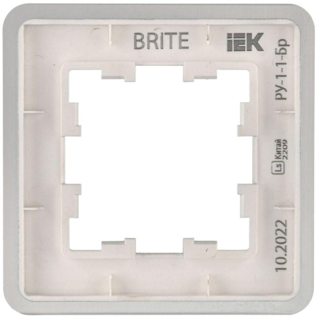 Рамка 1-м BRITE РУ-1-1-Бр метал. алюм. RE AL IEK BR-M12-M-21-K47