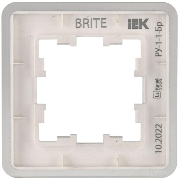 Рамка 1-м BRITE РУ-1-1-Бр метал. алюм. RE AL IEK BR-M12-M-21-K47