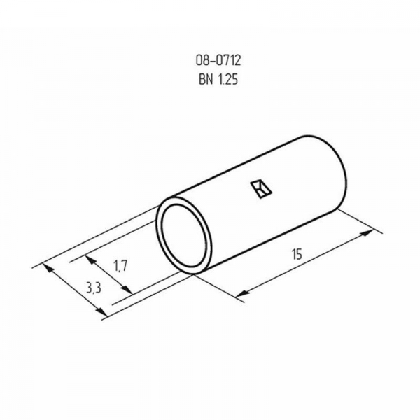 Гильза соединительная СГ L-15мм 0.5-1.5кв.мм BN1.25 Rexant 08-0712