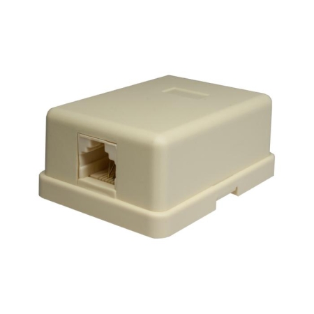 Розетка компьютерная 6P4C (RJ-11) 1 порт бел. SUPRLAN 10-0305