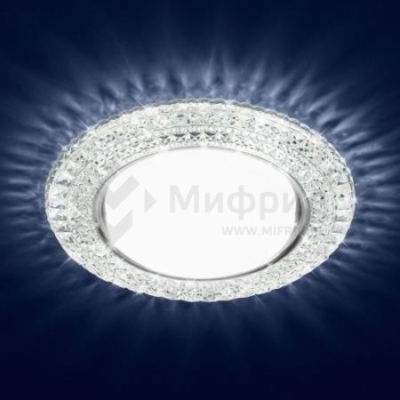 Светильник точечный DK LD26 SL/WH GX53 декор со светодиод. подсветкой прозр. ЭРА Б0029638