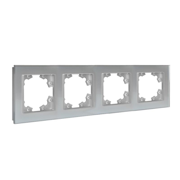 Рамка 4-м Афина стеклянная серебр. UNIVersal 2269