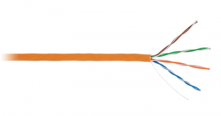Кабель U/UTP 4 пары кат.5e класс D 100МГц ож BC чистая медь внутр. LSZH нг(B)-HF оранж. (уп.305м) NETLAN EC-UU004-5E-LSZH-OR